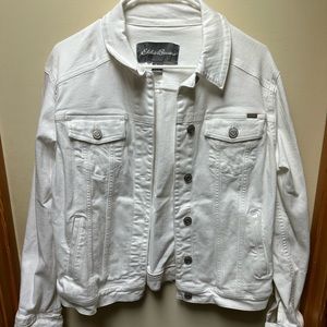 EUC Eddie Bauer XL White Jean Jacket